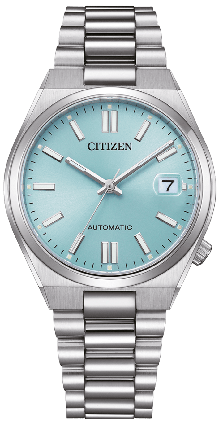 Montre CITIZEN Tsuyosa NJ0200-50L bleue automatique calibre 8210 verre saphir 50m Kairos Time