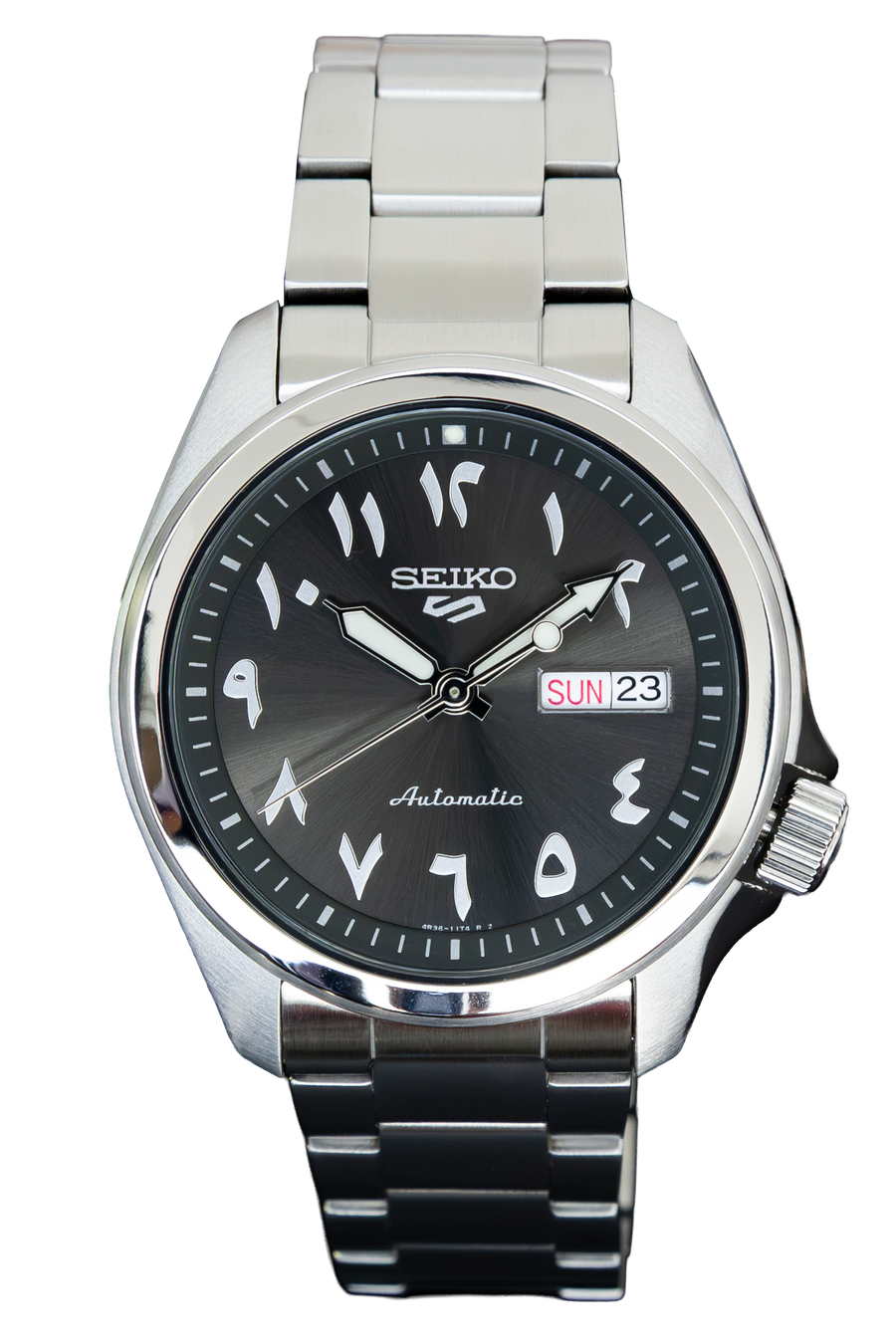 SEIKO 5 ARABIC DIAL RHODIUM SRPH47K1